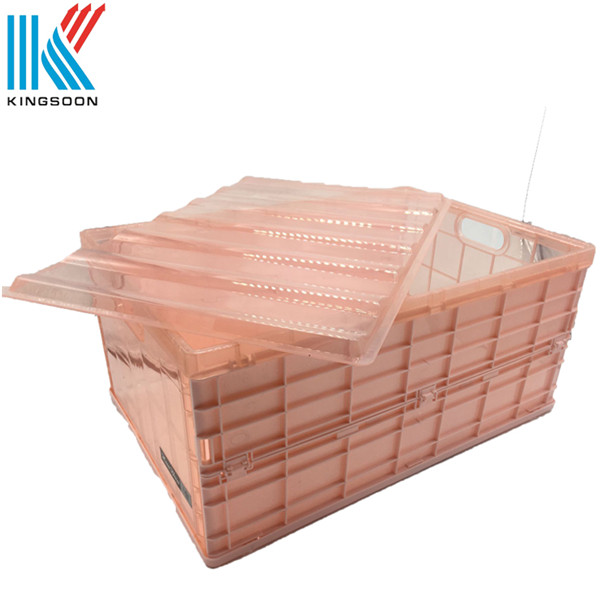 Plastic moving crate features